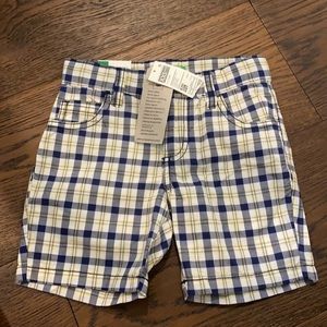 NWT Benetton boys shorts lightweight plaid sz XXS